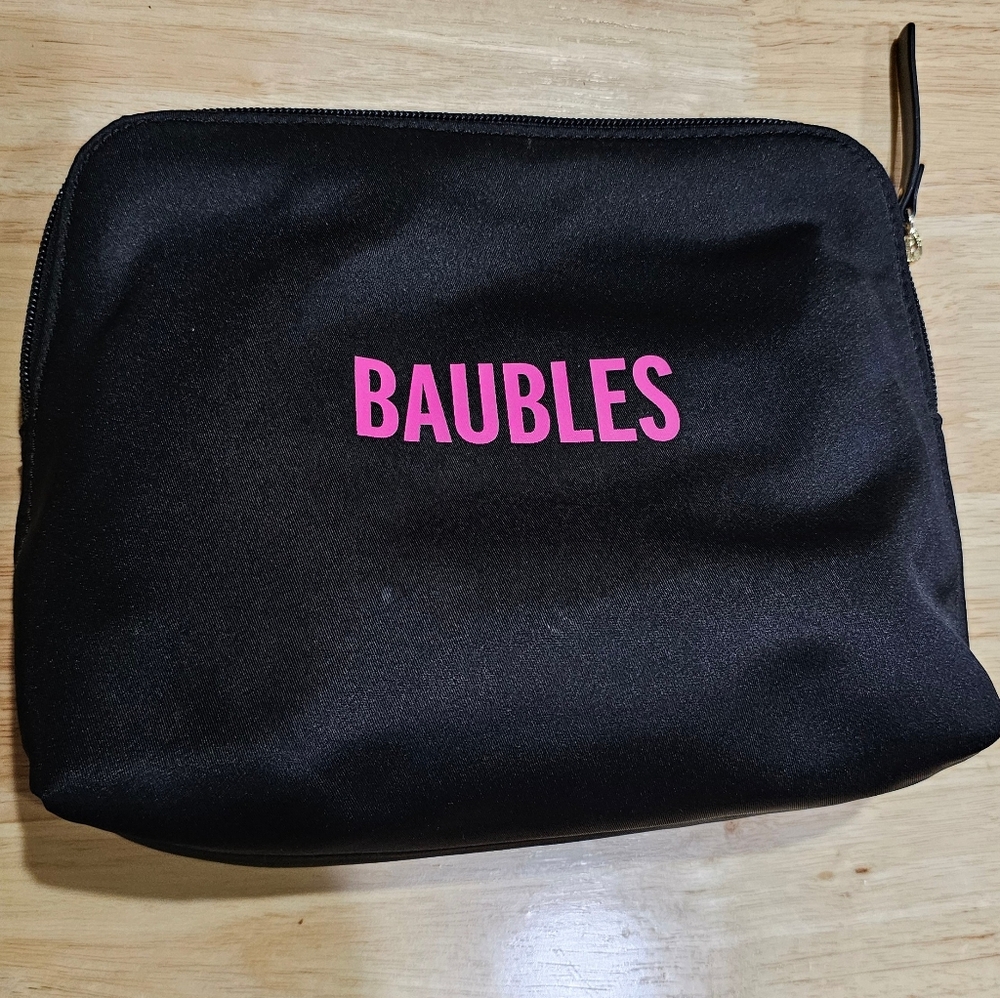 Kate Spade Baubles Black Satin New York Lining Jewelry Pouch Euc